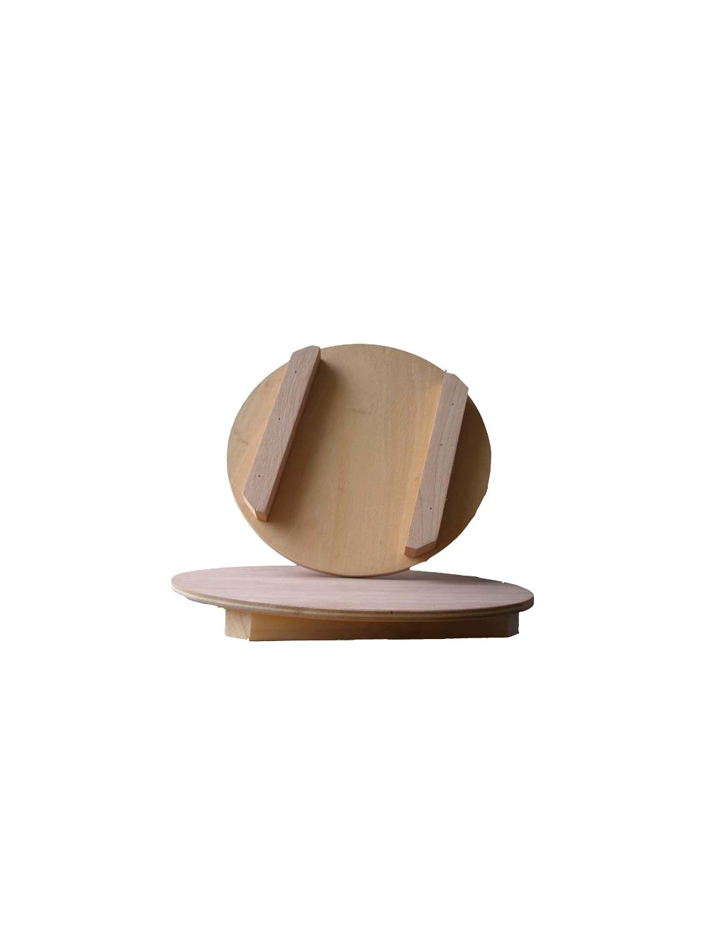 RONDEAU EN BOIS AVEC PIED 350 MM