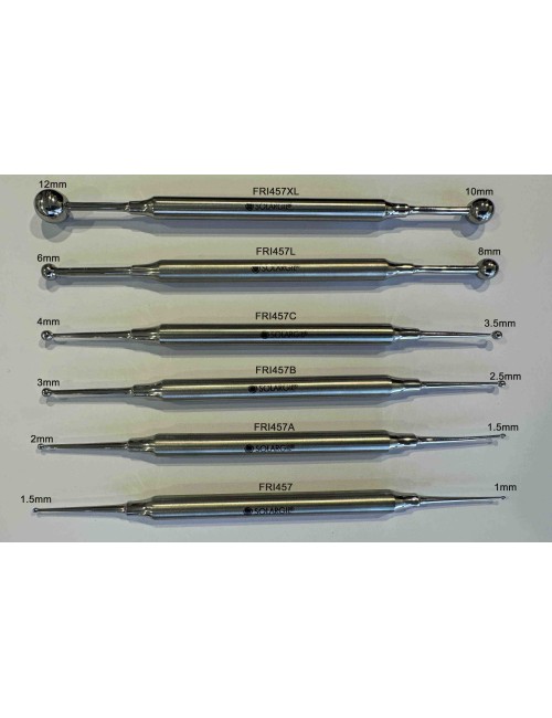 OUTIL INOX 165mm DOUBLE BOULE Ø 4-3.5