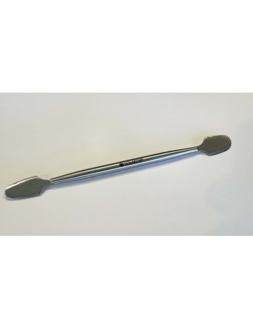 OUTIL INOX DOUBLE 160mm CRANTÉ FIN