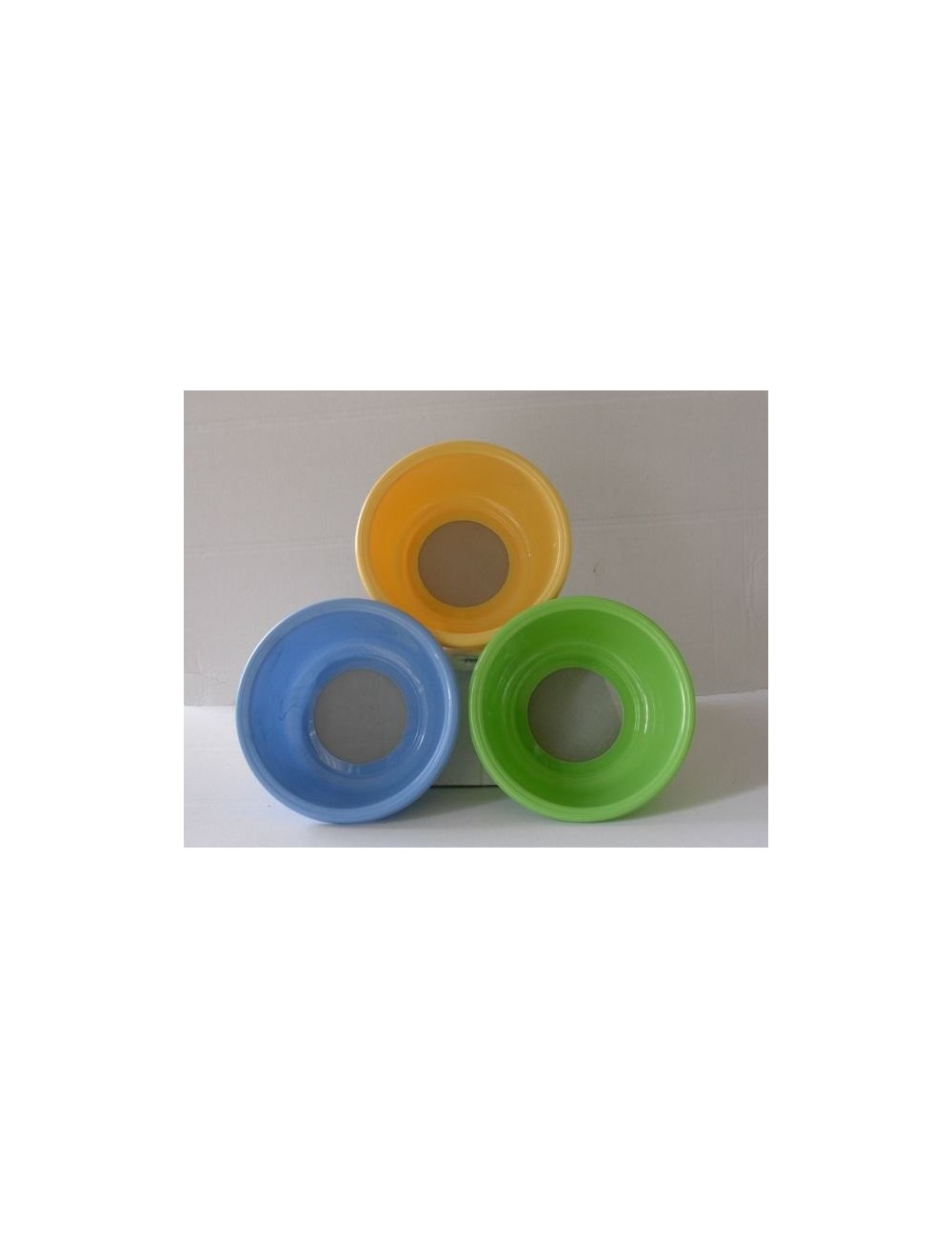 TAMIS PLASTIQUE JAUNE DIAM. 160 H. 65 MAILLE 120