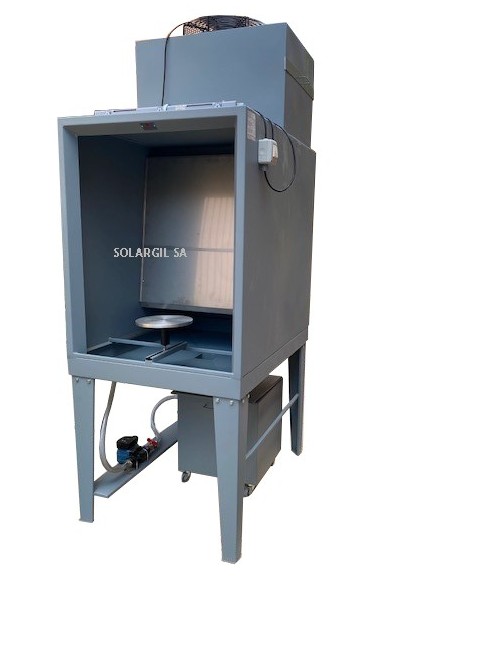CABINE D'EMAILLAGE CPA2-INOX RECYCLE  RIDEAU D'EAU SS SORTIE EXT