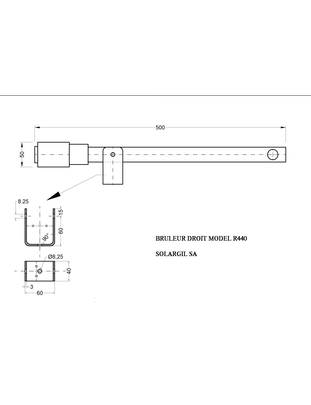 BRULEUR R440 DROIT PUISSANCE 40 KW