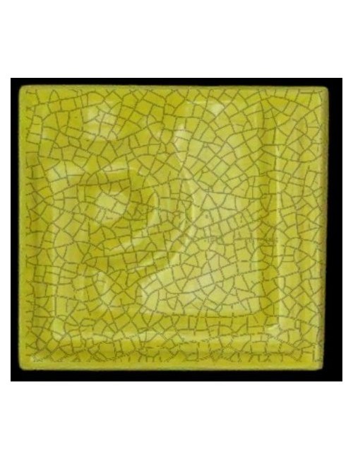 ÉMAIL FAÏENCE OPAQUE CRAQUELÉ BRILLANT JAUNE CITRON 5931 ancien E3101