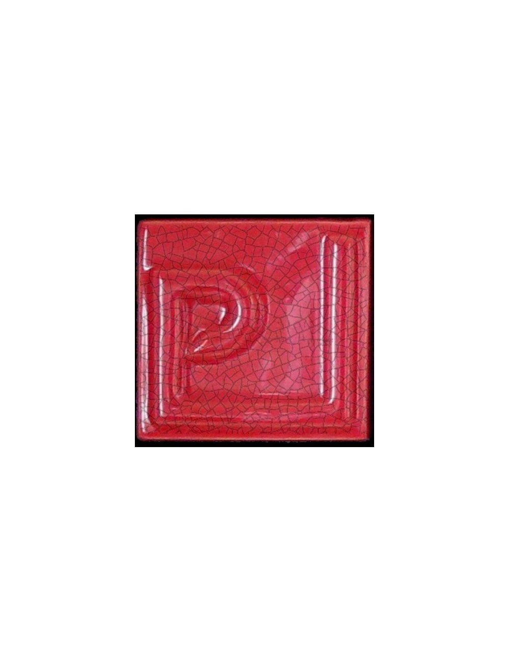 ÉMAIL FAÏENCE OPAQUE CRAQUELÉ BRILLANT ROUGE 5933 ancien E31018/3