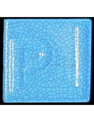 ÉMAIL FAÏENCE OPAQUE CRAQUELÉ BRILLANT TURQUOISE 5937 ancien E31018/7