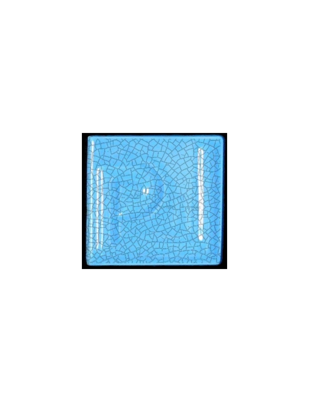 ÉMAIL FAÏENCE OPAQUE CRAQUELÉ BRILLANT TURQUOISE 5937 ancien E31018/7