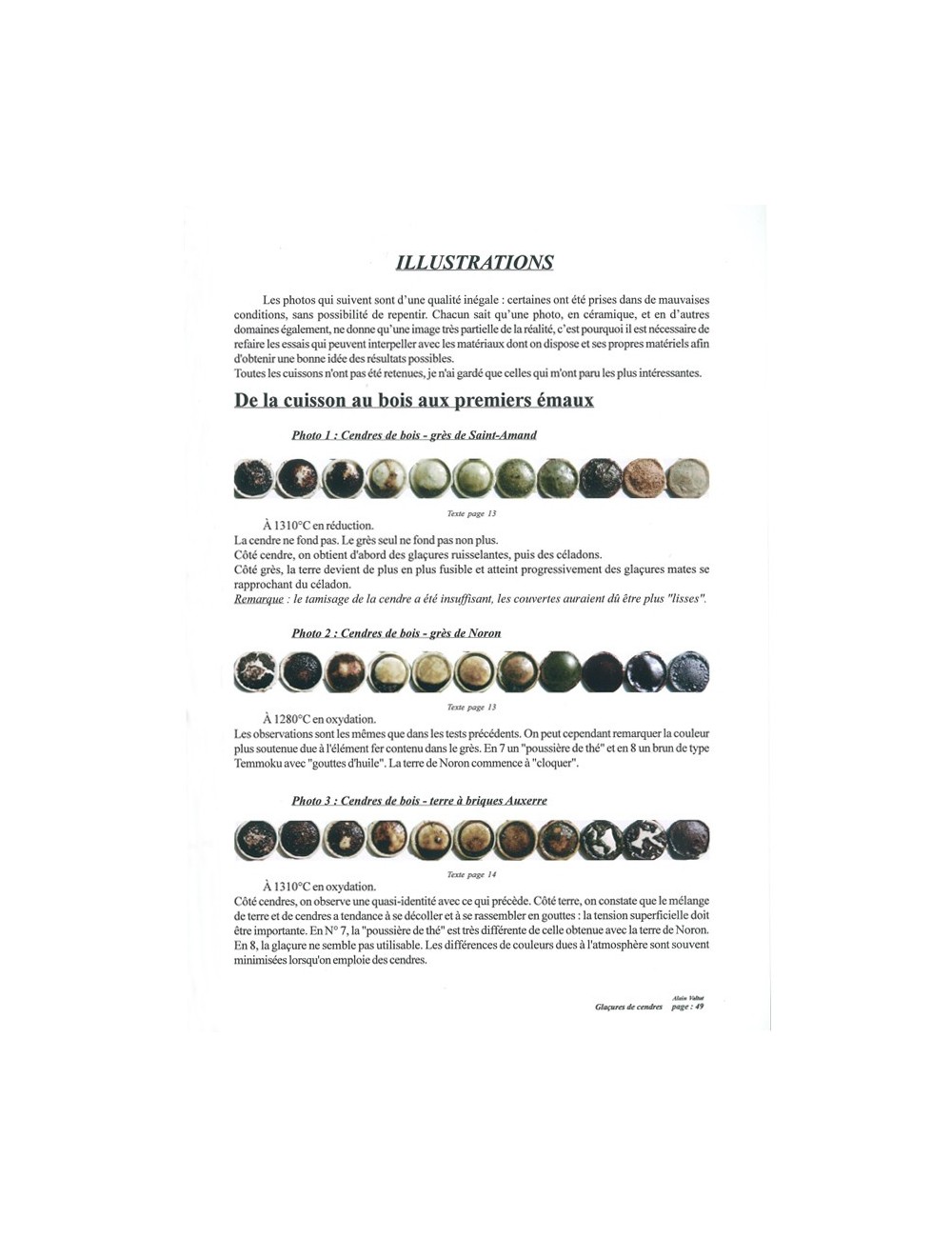 LIVRE CENDRES ET GLAÇURES, MÉTHODE DES MÉLANGES