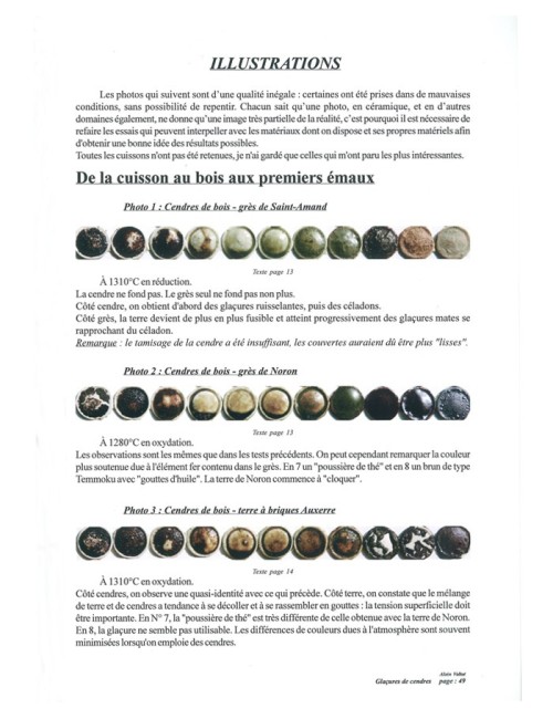 LIVRE CENDRES ET GLAÇURES, MÉTHODE DES MÉLANGES