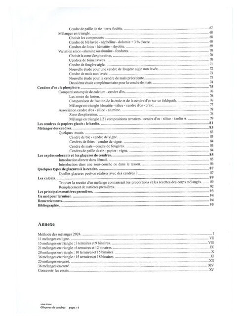 LIVRE CENDRES ET GLAÇURES, MÉTHODE DES MÉLANGES